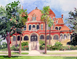 Artwork title 'A Fine Old Mansion' - Contact The Water's Edge Studio and Gallery for price and availability - gayle at galvestonwatersedge dot com