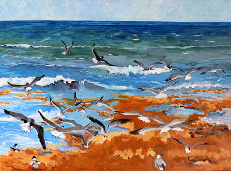 Artwork title 'More Sargassum' - Contact The Water's Edge Studio and Gallery for price and availability - gayle at galvestonwatersedge dot com