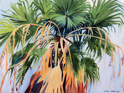 Artwork title 'Palm Flourish' - Contact The Water's Edge Studio and Gallery for price and availability - gayle at galvestonwatersedge dot com