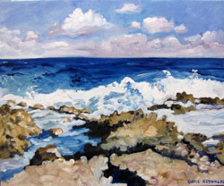 Artwork title 'Waves Coming In' - Contact The Water's Edge Studio and Gallery for price and availability - gayle at galvestonwatersedge dot com